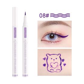 Color Waterproof Eyeliner Liquid Pen Sweat-proof, Non-dizzy And Waterproof (Color: purple)