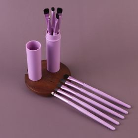 Makeup Brushes 3 Set 5Pcs Soft Bristles Cosmetic Brush Portable Eye Brushes for Women & Girls (Color: purple)